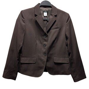 J.Crew Womens Brown Wool Blazer Jacket Size 6 Petite Made In Japan
